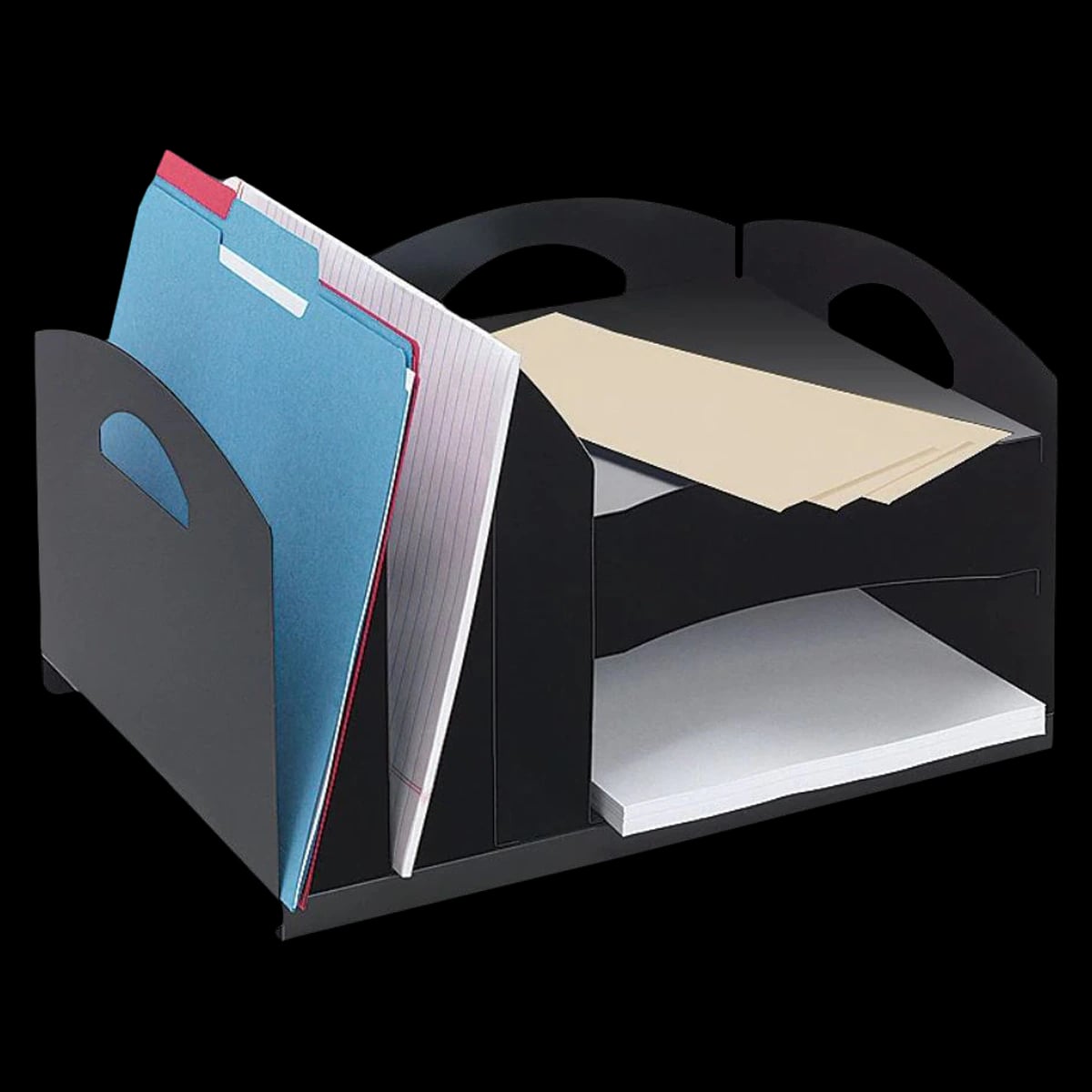 Major Metal Fab Letter Size Combo Vertical/Horizontal Organizer, Black, 1/Package