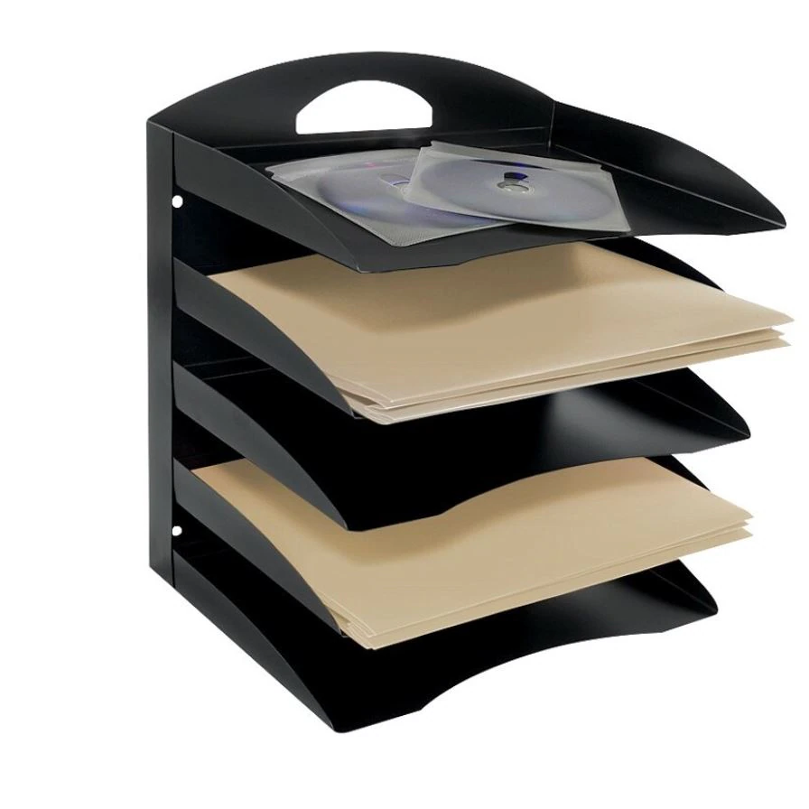Major Metal Fab 5-Tier Horizontal Desk Organizer, Letter Size, Black, 01KEZKNQDC47PGWPEW5ZBWJ7MM