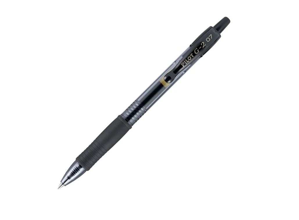 Pilot G-2 Retractable Gel Pen, Fine Point 0.7mm, Black, 12/Pack