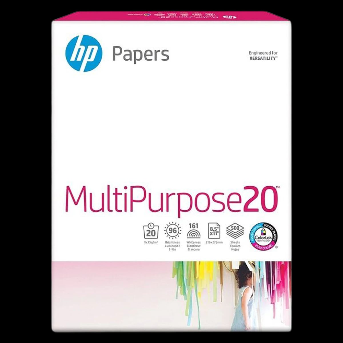 HP Multipurpose Paper, 8.5 x 11 in, 20 Lb, 500 Sheets/Ream, 500/Package
