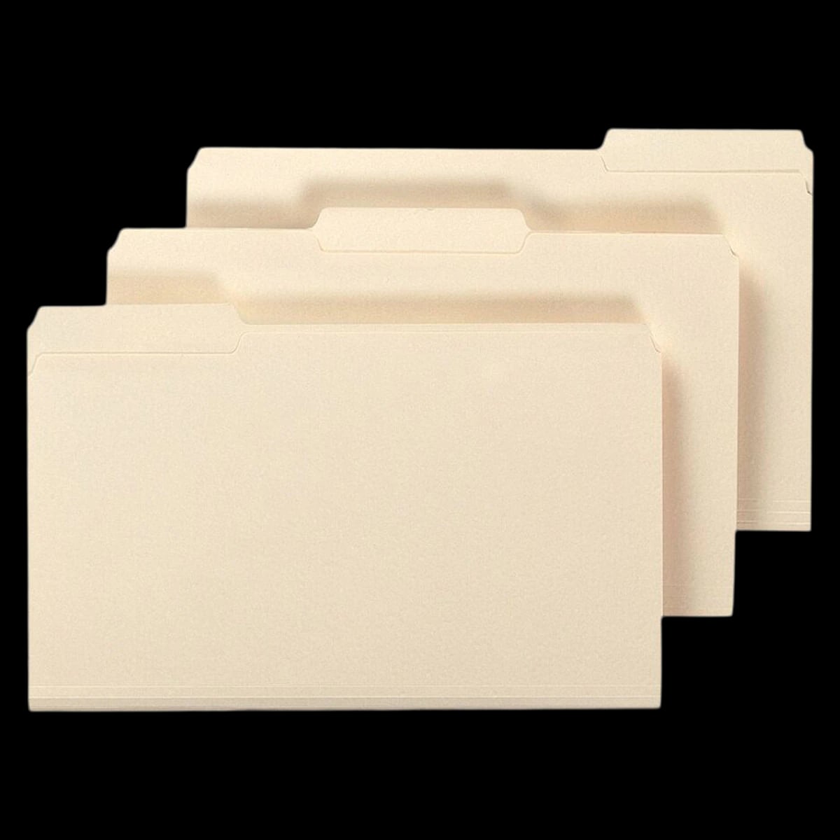 Office Depot File Folders, Legal Size, 1/3 Cut Tab, Manila, 100/Box