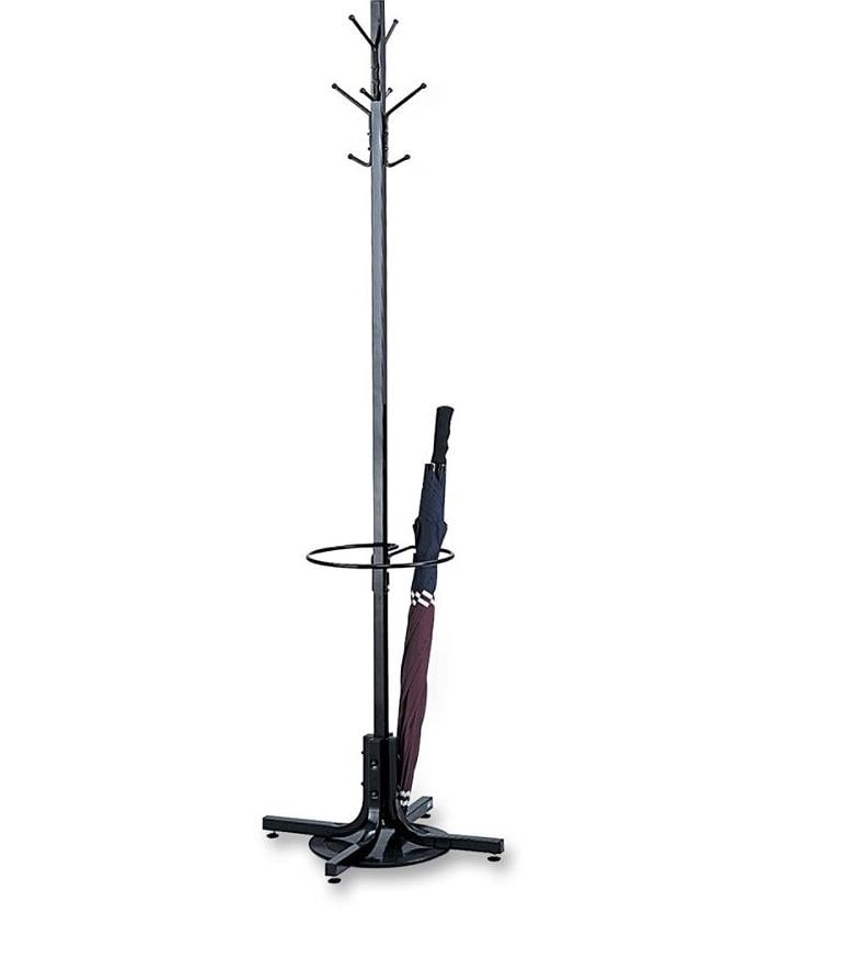 Safco Metal Costumer with Umbrella Rack, Black, 2-Hook Stand, 01KT0J09CZ589BDM5PAM87D90P