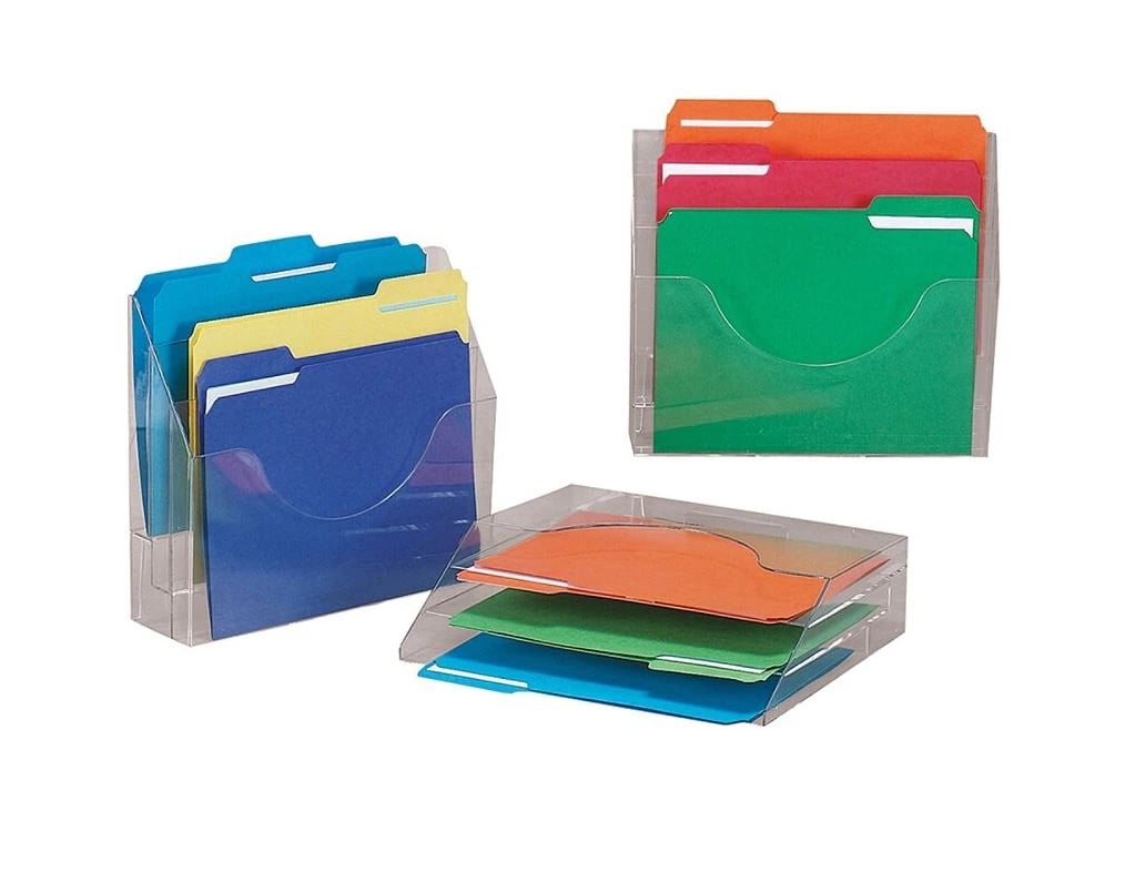 Organize Eldon 3-Tier Clear Letter Size Organizer, 11.5 x 13 x 3.5 in, 01KT0J080W48NDQ0270Q8991P6