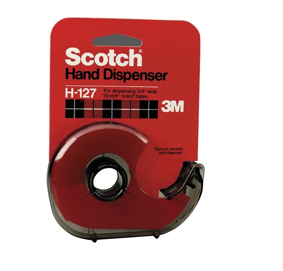 Scotch Hand Tape Dispenser, 3/4" Tape Width, Smoke, 1/Each