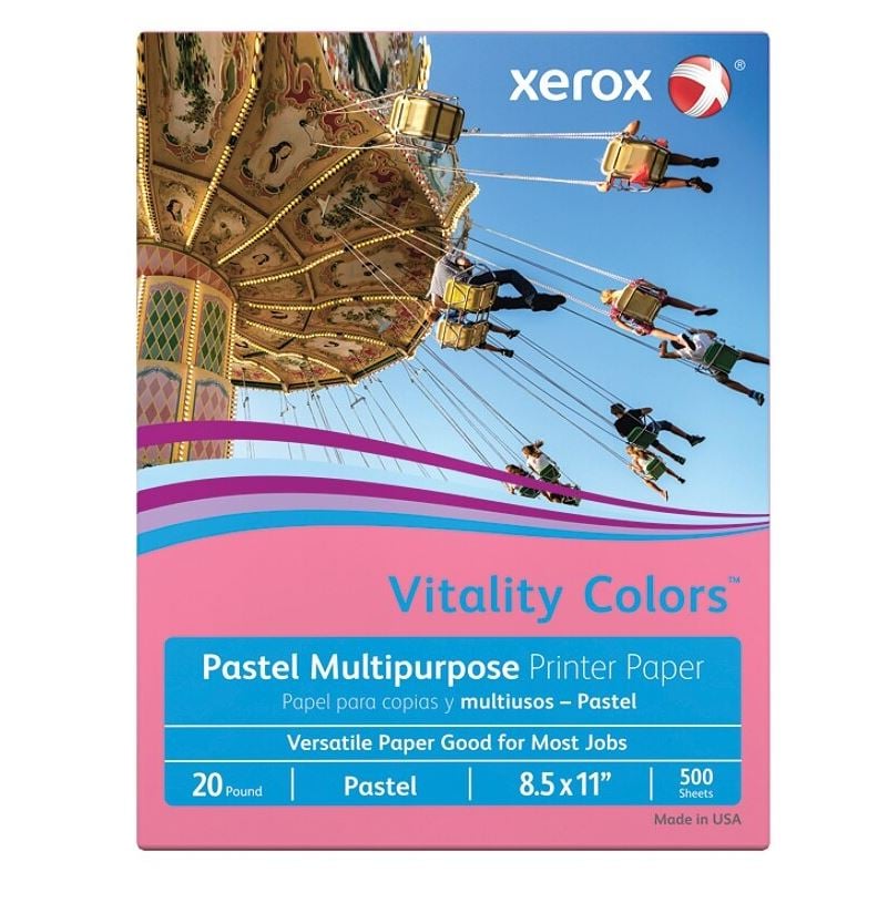 Xerox Multipurpose Copy Paper, Letter Size, 20 lb, Cherry, 500/Pk