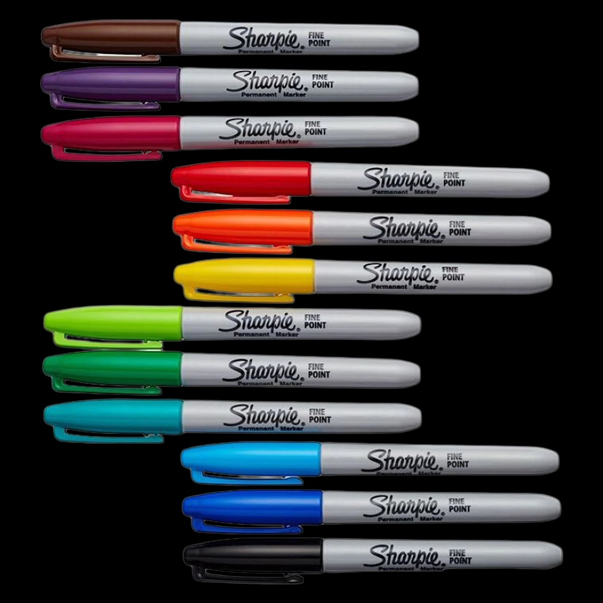 Sharpie Permanent Fine-Point Markers, Assorted Colors, 12/Pack