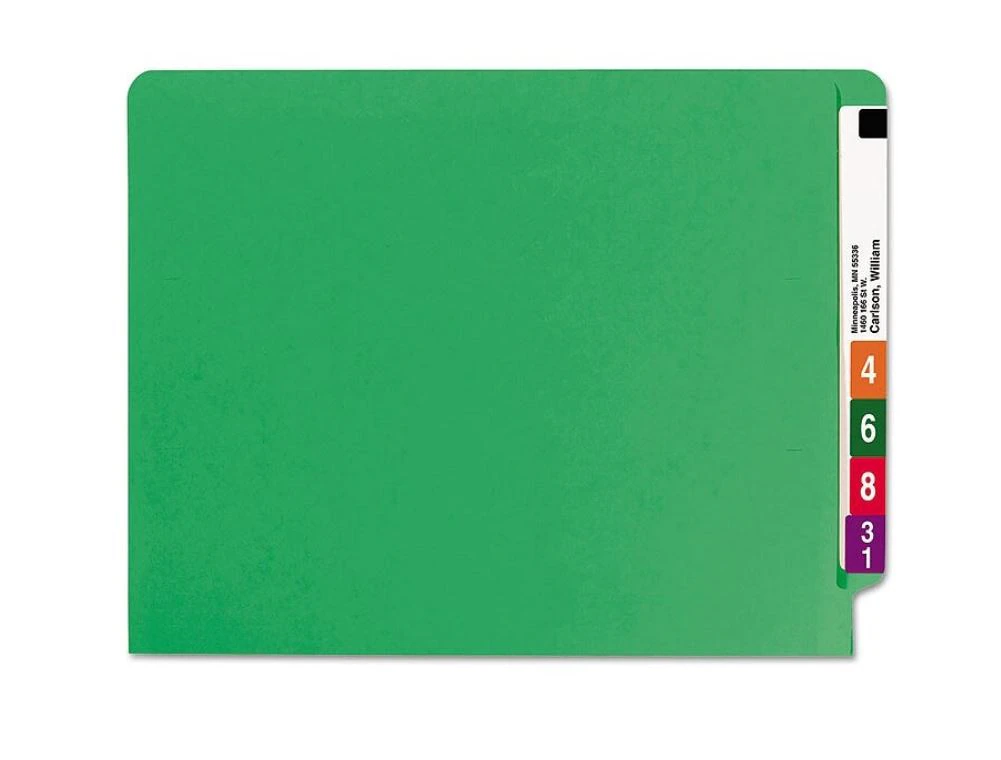 Smead End-Tab Folder, Straight Cut, Letter Size, Green, 100/Box