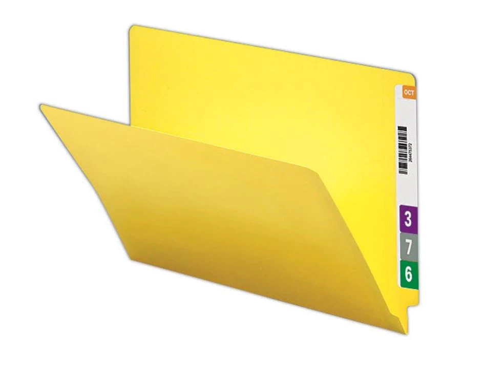 Smead End-Tab Folder, Straight Cut, Letter Size, Yellow, 100/Box
