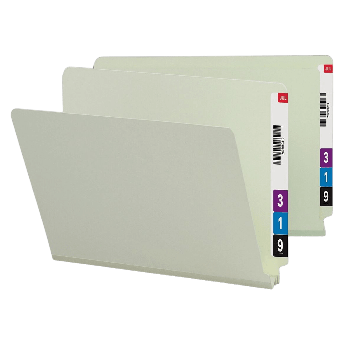 Smead End-Tab Folder, 25 pt Pressboard, Straight Cut, Letter Size, Gray/Green, 25/Box
