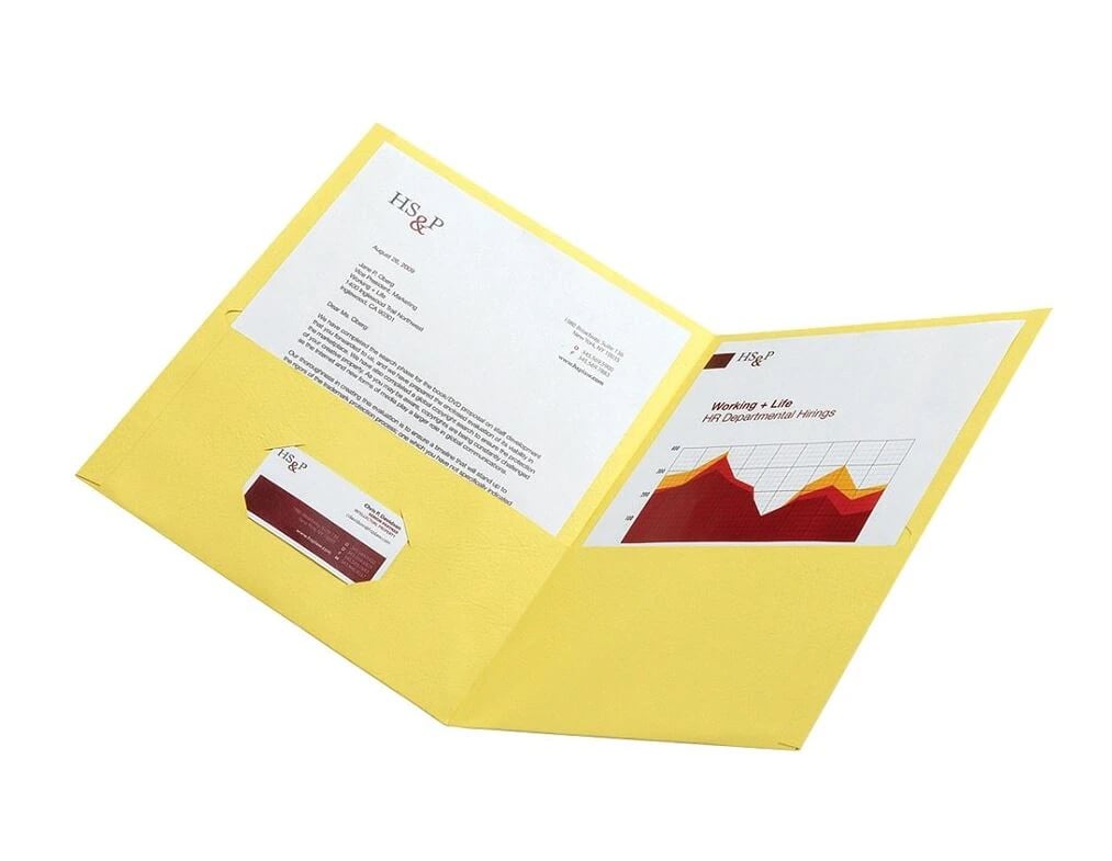 Esselte Pendaflex Portfolio Twin-Pocket Leatherette, Yellow, 10/Pack