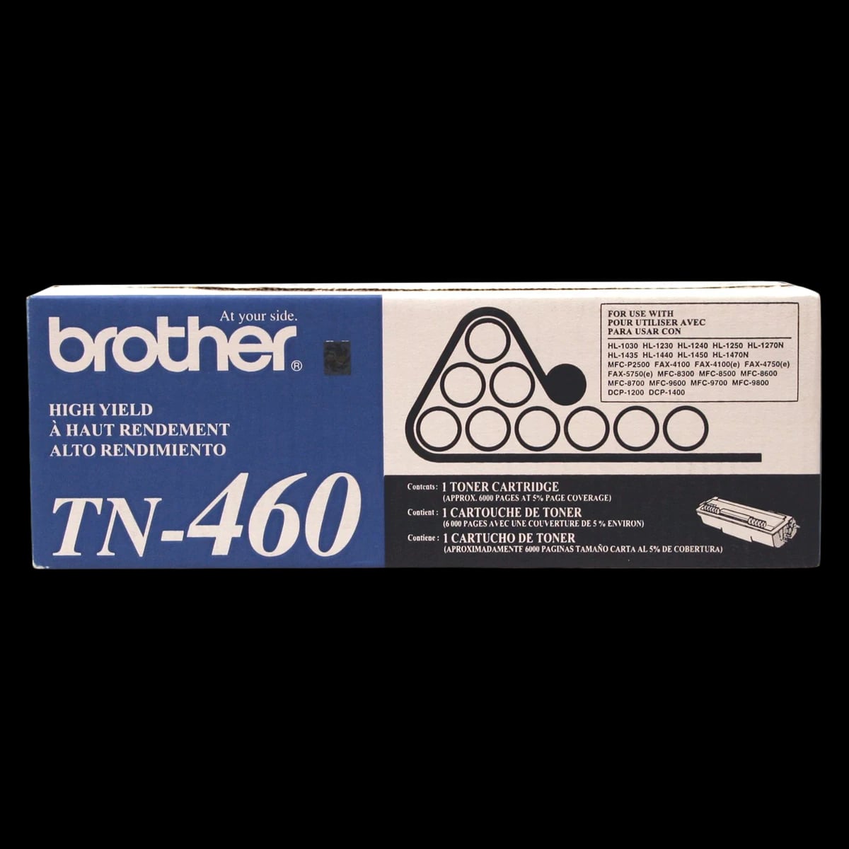 Brother TN-460 High-Yield Black Toner Cartridge, 1/Package