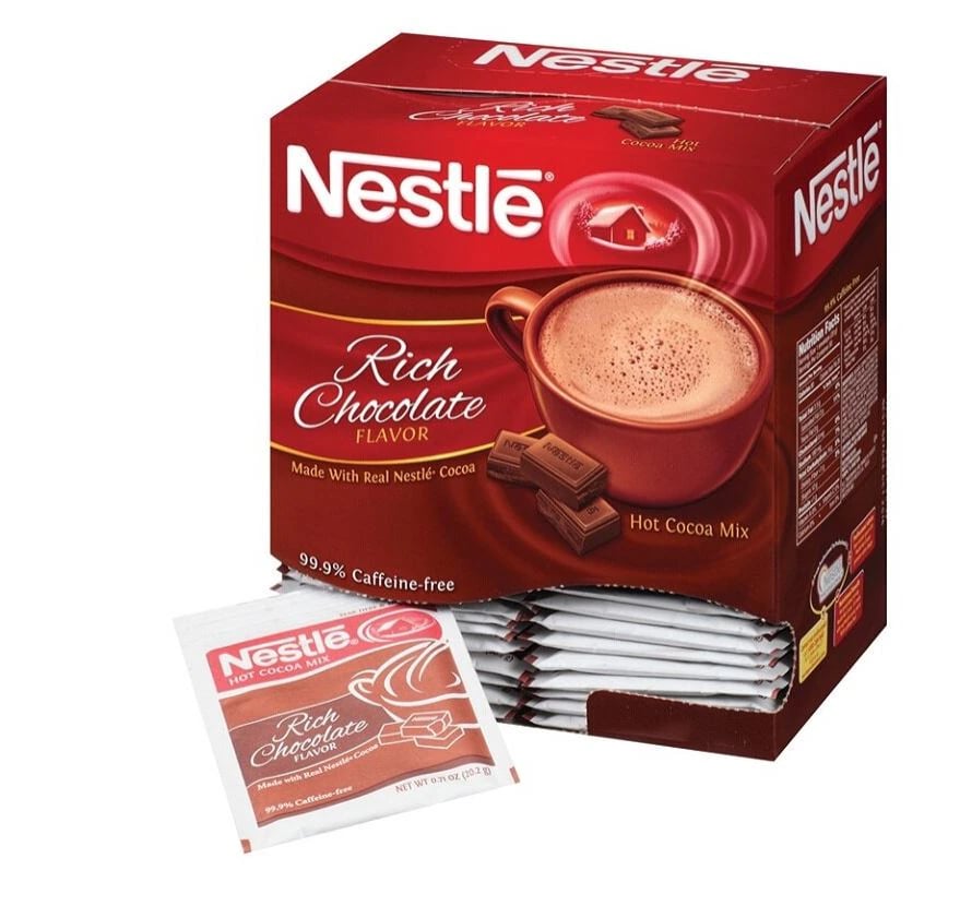 Nestle Rich Chocolate Hot Cocoa, 0.71 Oz Packets, Box of 50