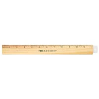 Fiskars Westcott Wood Ruler, Double Edge, 12 Inch, 1/Package