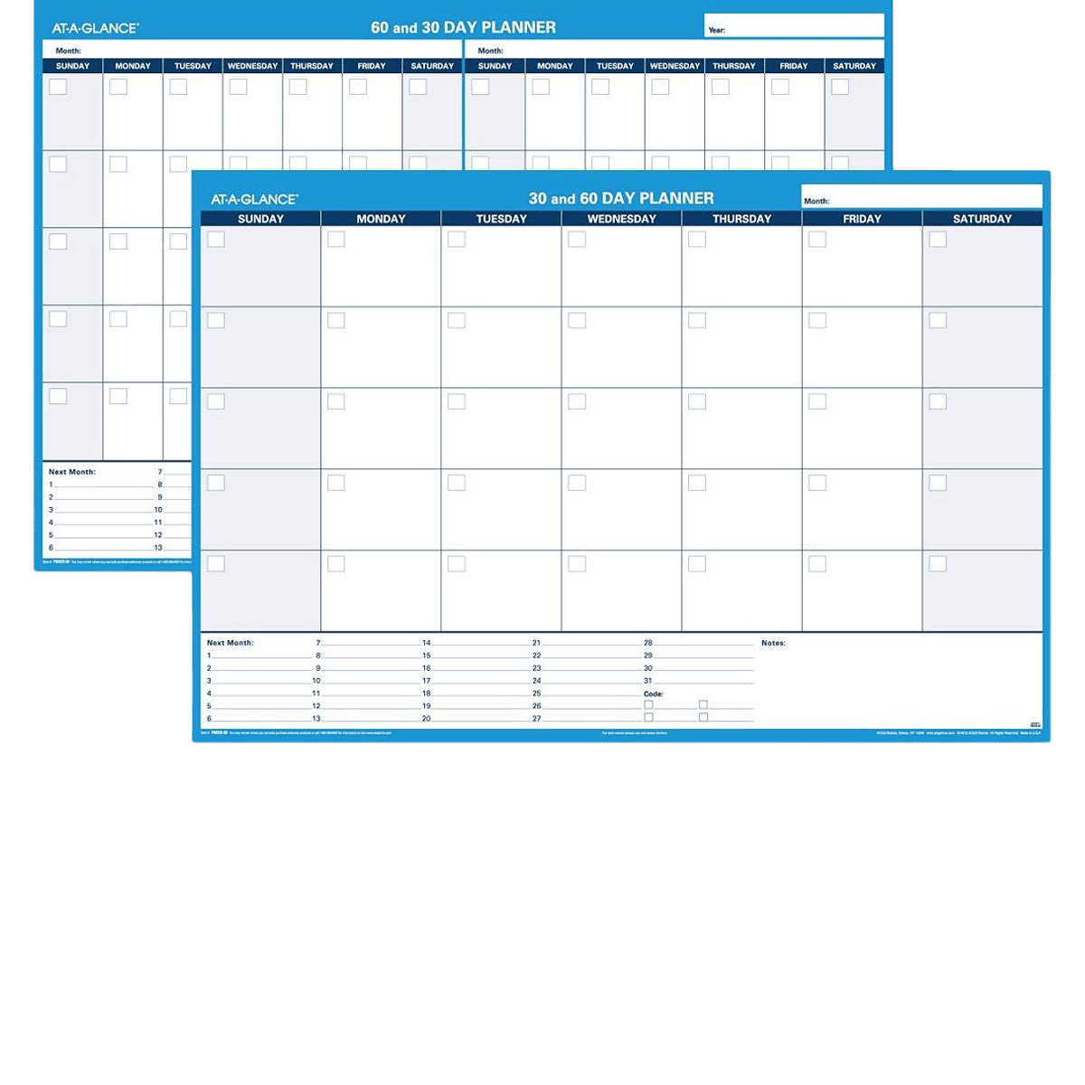 At-A-Glance 30/60-Day No Date Horizontal Erasable Reversible Wall Planner, 48"x32"
