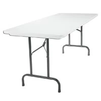 Molded Plastic Top Folding Table, 4 ft Wide, Platinum, 48"W x 24"D