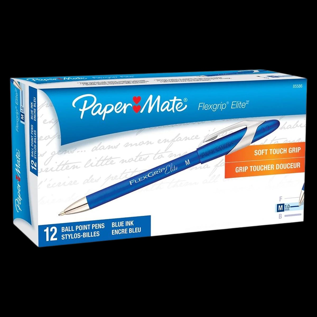 FlexGrip Elite Ballpoint Stick Pen, Medium Point, 1.0 mm, Blue, 12/Box