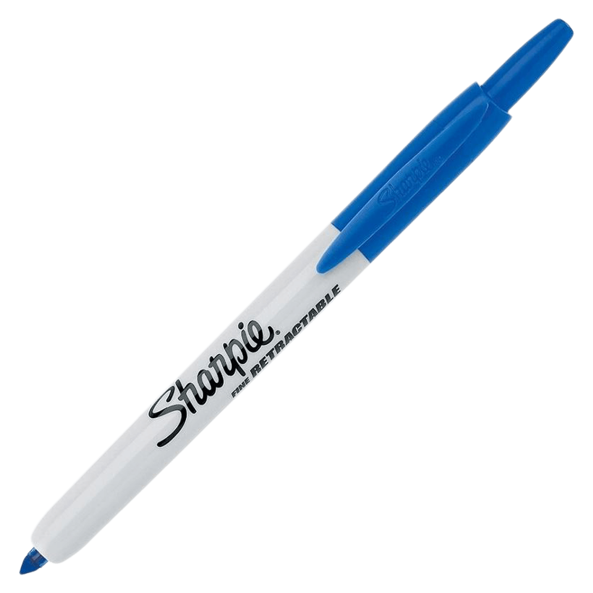 Sharpie RT Retractable Permanent Markers, Fine Point, Blue, 12/Box