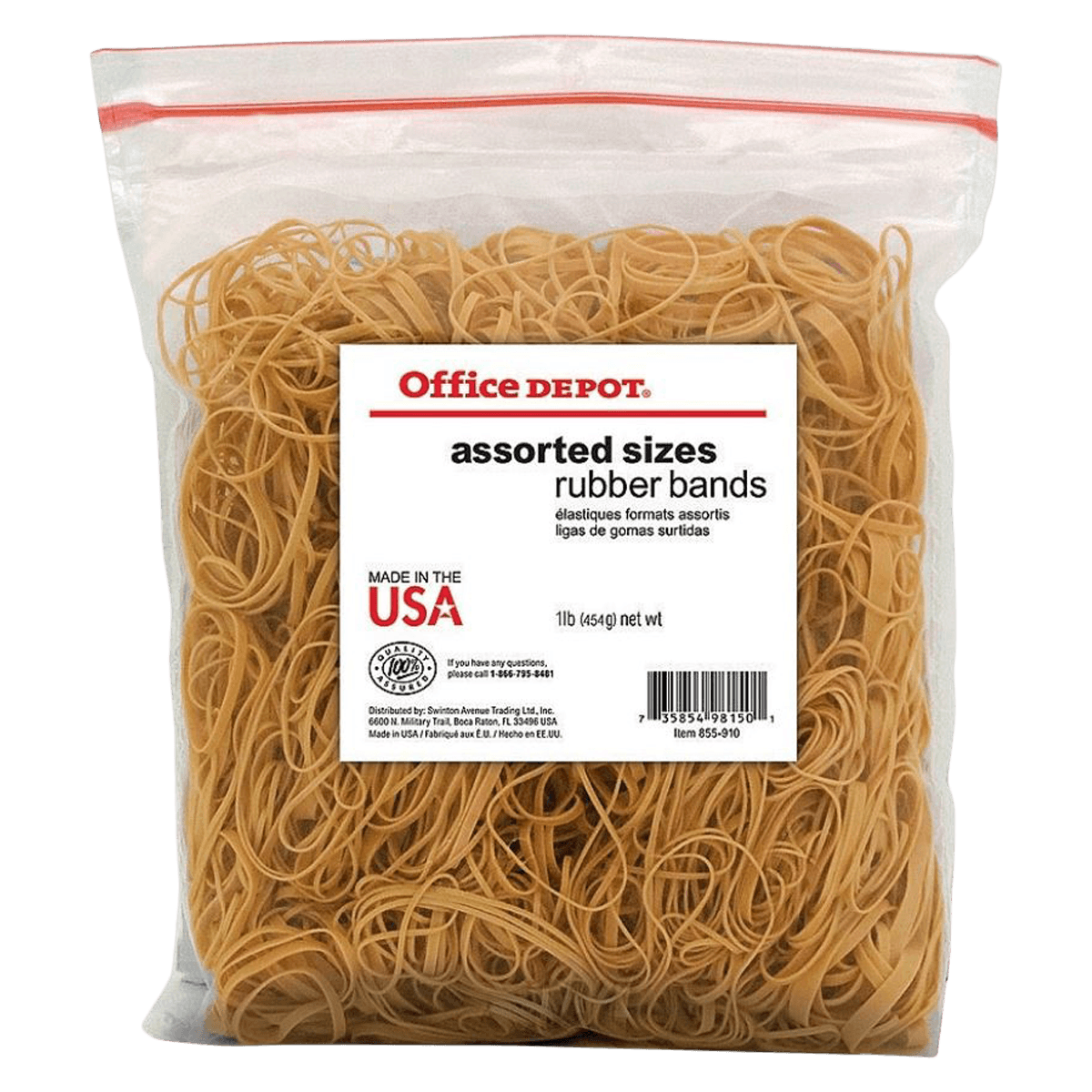 Rubber Bands #54, Assorted Sizes, Crepe, 1 lb Bag