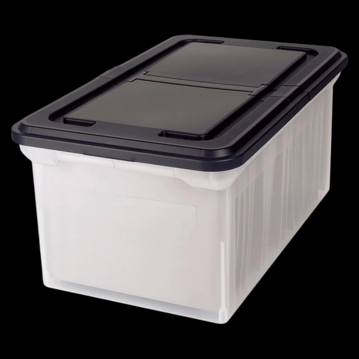 Office Depot XL Stack File Tote Box, Letter Size, Clear/Black, 01KEZKNP9D2B9ZES001NBDE7N8