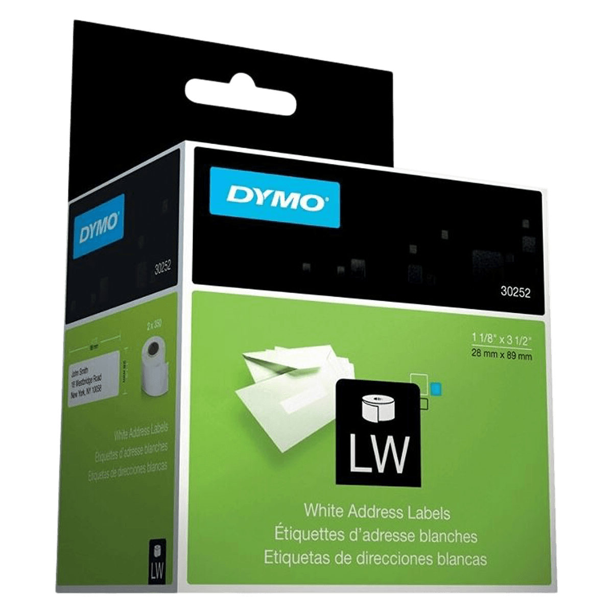 Dymo Address Labels, 1-1/8" x 3", White, 350 Labels/Roll, 2 Rolls/Box, 700/Box