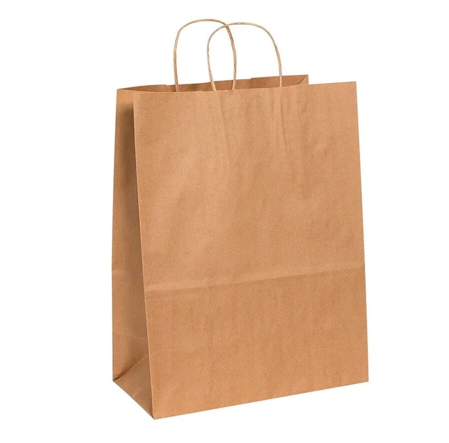 HD Paper Shop Bags, Kraft, 17" x 13" x 7", 250/Pack