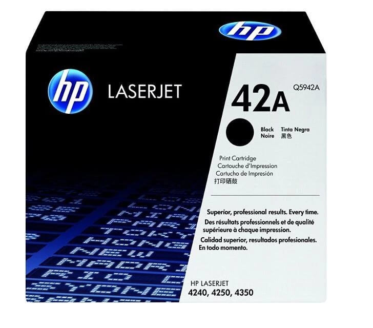 HP 42A Black Original Toner Cartridge, Q5942A