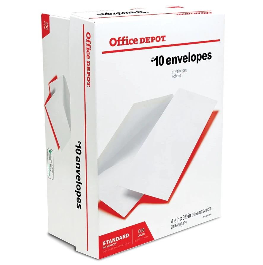Envelopes #10 White Wove 24# 4 1/8 in x 9 1/2 in 500/Box