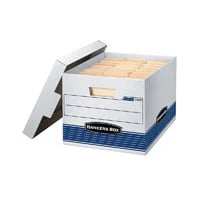 Fellowes Quick/Stor Storage Box, 10.5"H x 12.75"W x 16"D, Letter/Legal Size