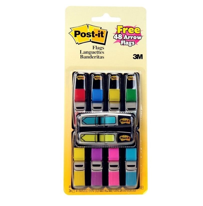 Post-it Flag Value Pack, 1/2" x 1.5", Assorted Colors, 35 Flags/Pad, 8 Pads + 2 Arrow Flag Pads