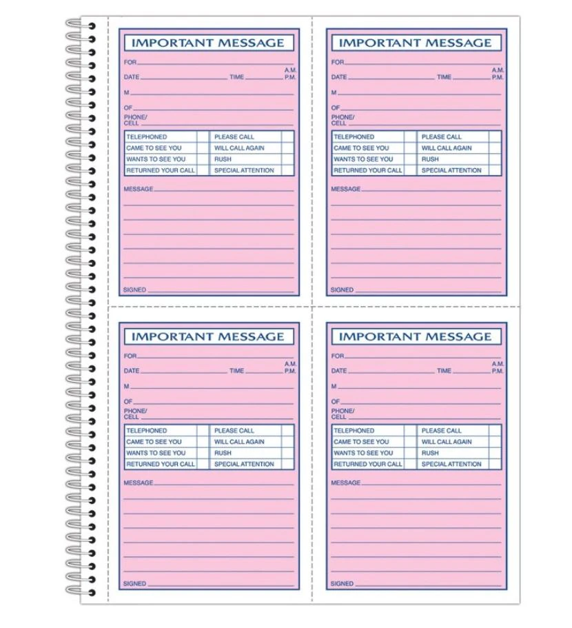 Cardinal Adams Phone Message Book, 8 1/4" x 11", 400 Messages Per Book