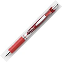 Pentel EnerGel Retract Liquid Gel Pen, Medium Point 0.7mm, Red, 12/Pack