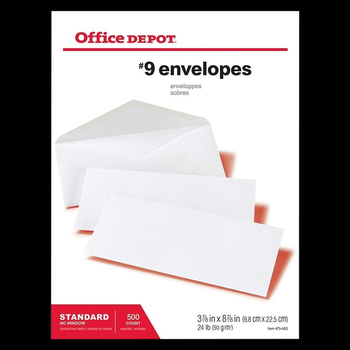#9 All-Purpose Envelopes, 3 7/8 x 8 7/8 inches, White, 500/Box