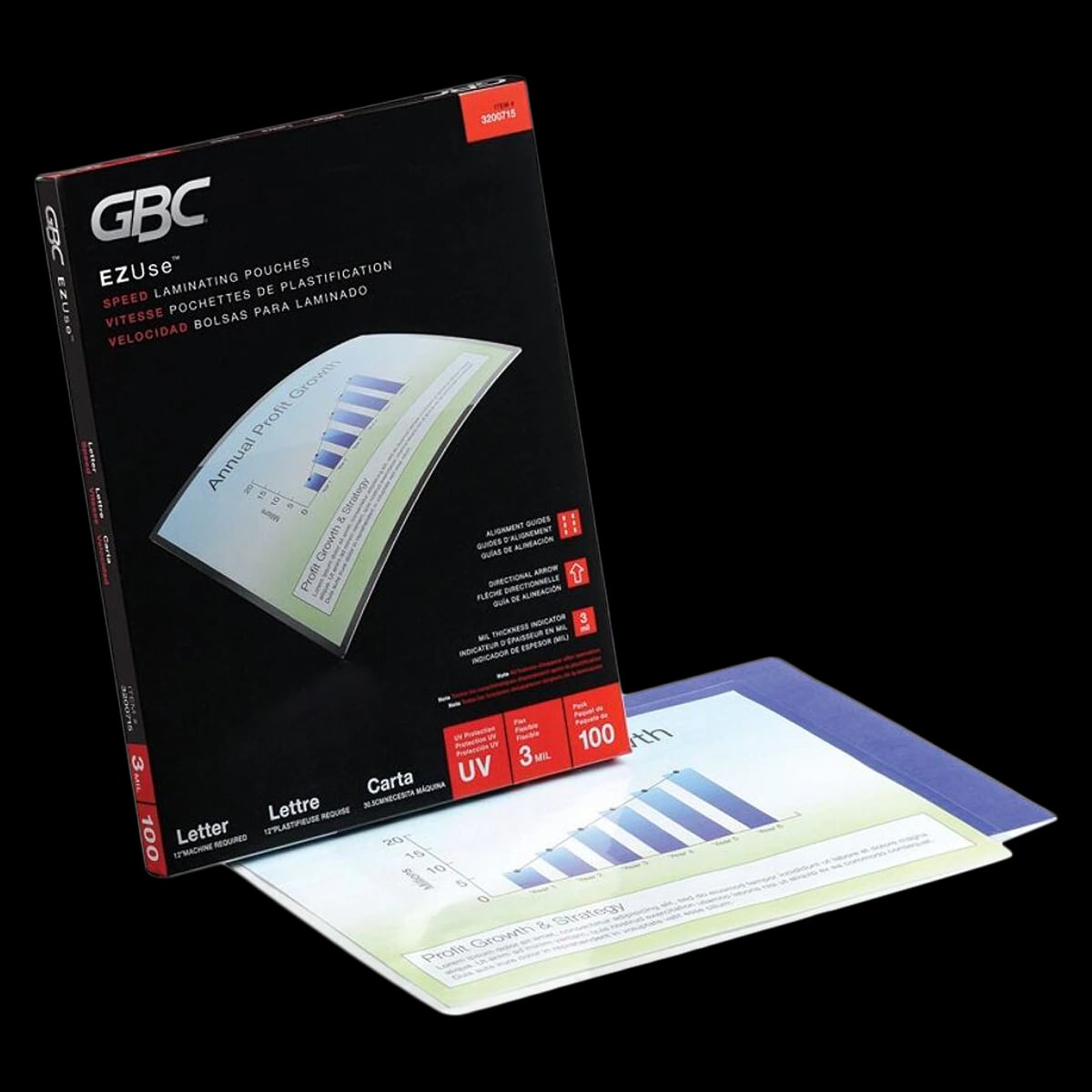 Laminating Pouches, Letter Size, 3 Mil, 11.5" x 9", 100/Pack, 100/Box