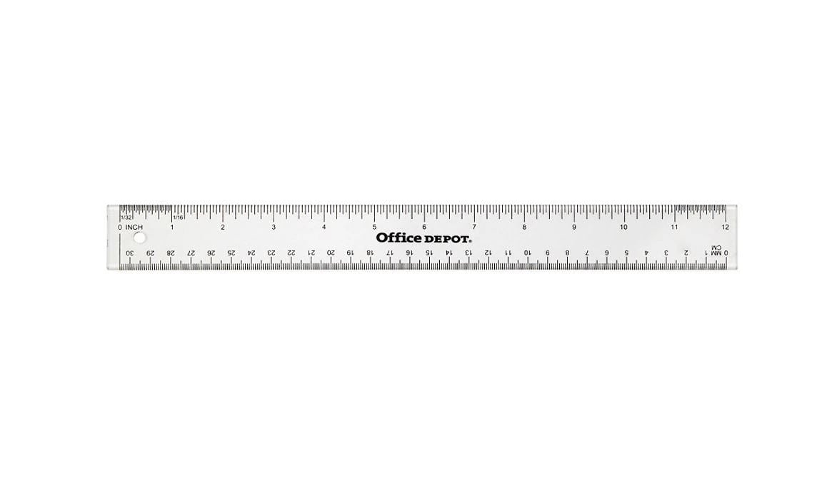 Office Depot Brand Acrylic Ruler, 12" Clear, Each