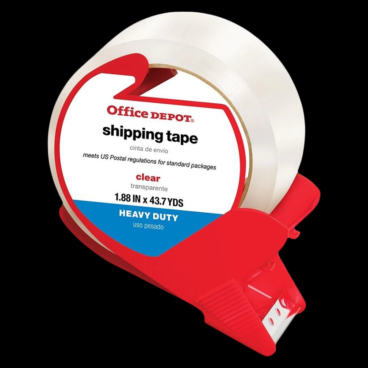 Office Depot Hot Melt Packing Tape with Dispenser, 1.89 in x 43.7 Yd, Clear