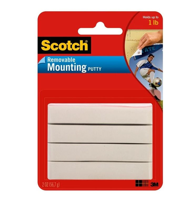Scotch Adhesive Putty, Tape Style, 2 oz, 3M