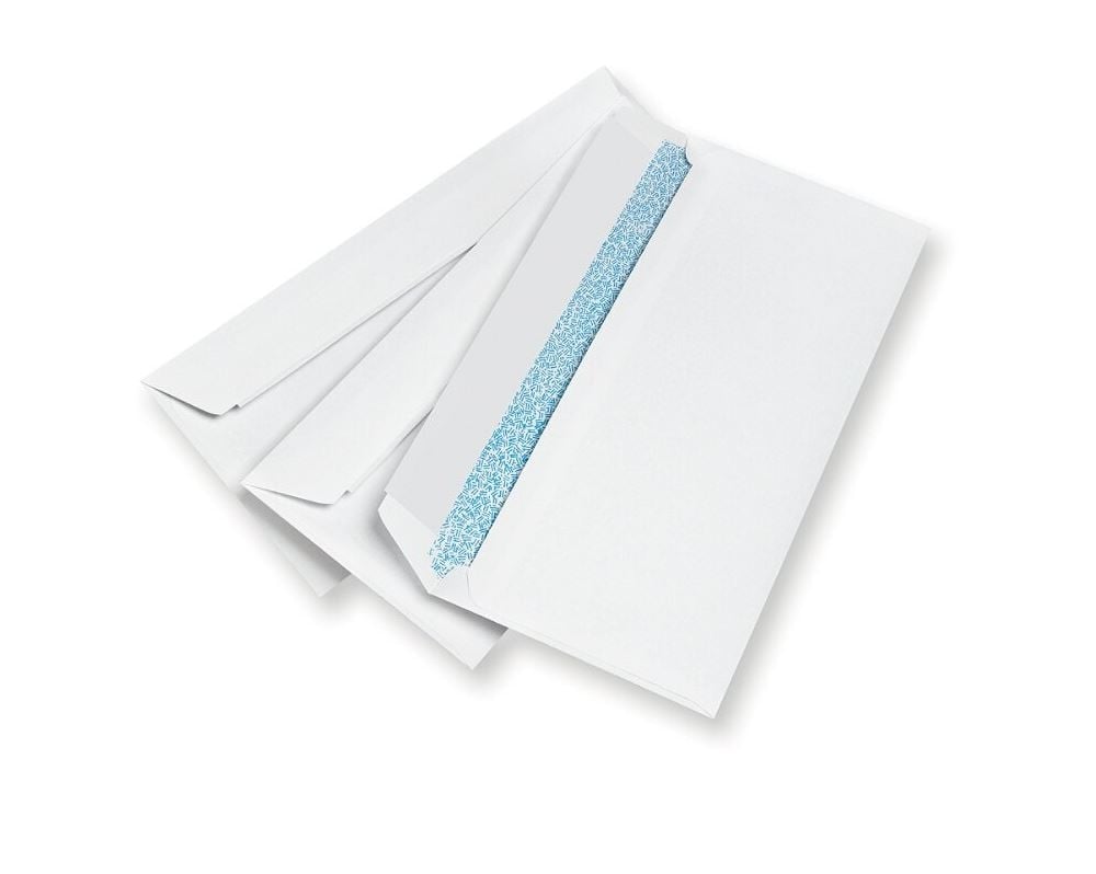 Clean-Seal #10 Security Envelopes, White, 4.125 x 9.5 in, 500/Box