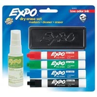 Sanford Expo2 Dry-Erase Marker, Chisel Tip, Assorted Colors, 4 Markers/Pack, 4/Pk