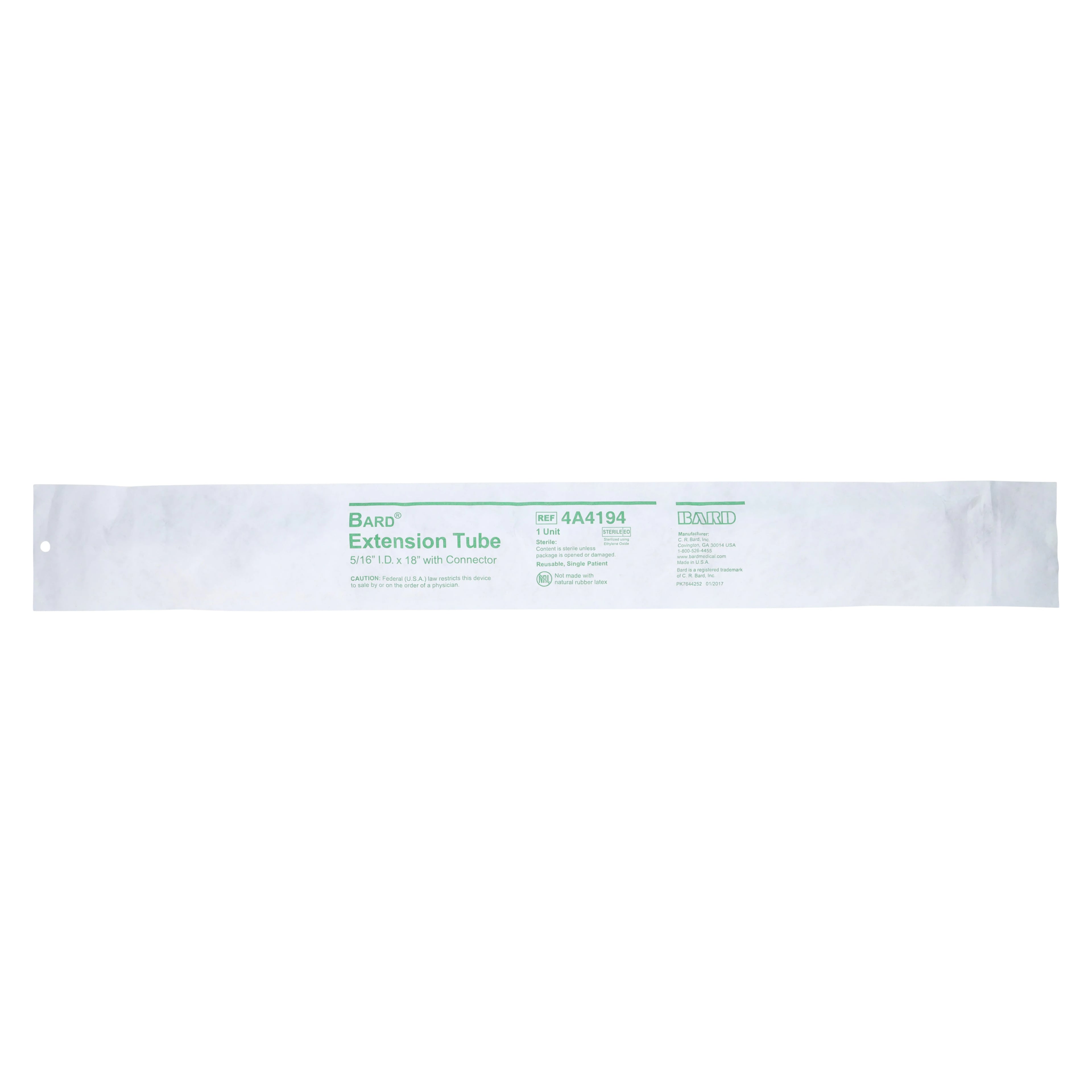 Hollister Extension Tubing, Latex, Sterile, 18" Length