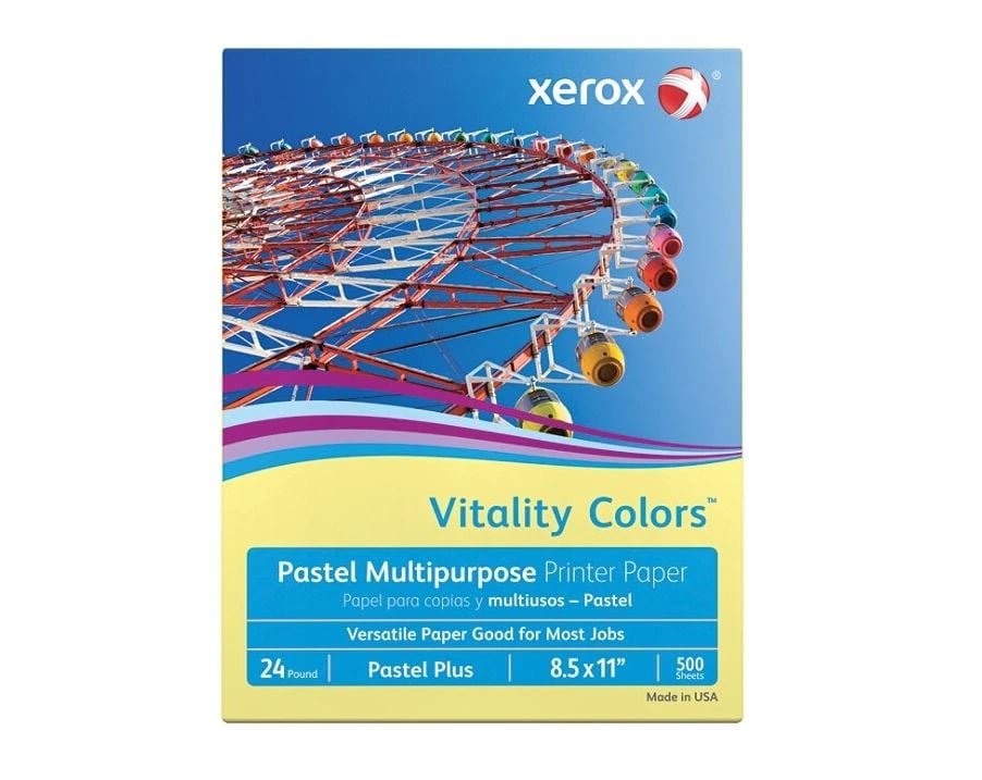 Copy Paper Yellow Pastels Plus, Multipurpose, 8.5 x 11 in, 24 Lb, 500/Ream