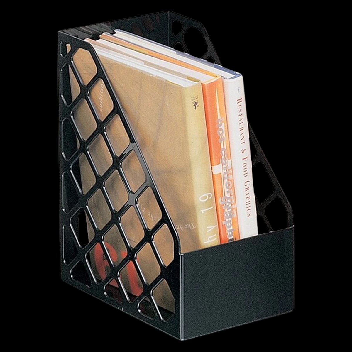 File Magazine Large Recycled, Mesh Plastic, Black, Each