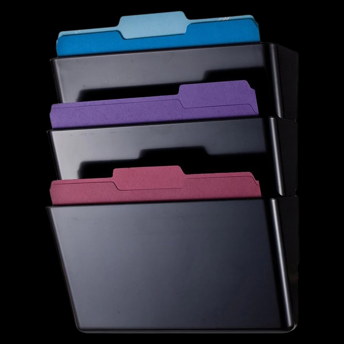 File Wall Letter Recycled, Black, 3/Pack