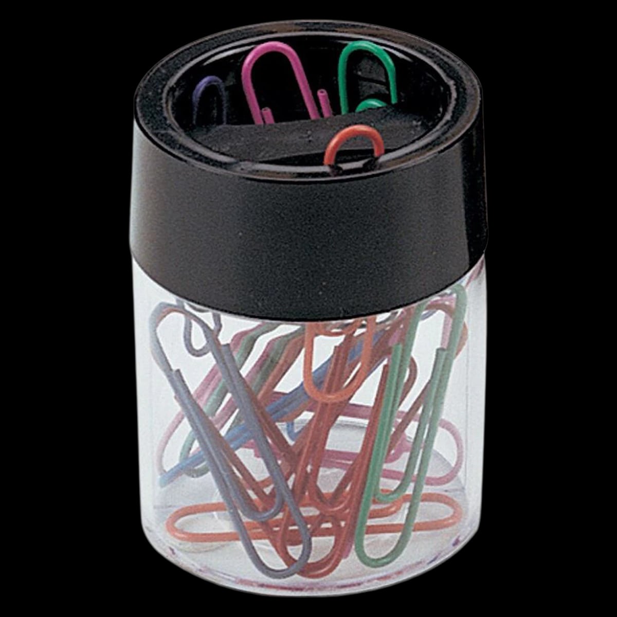 Office Depot Brand Large Clip Dispenser, Black/Clear