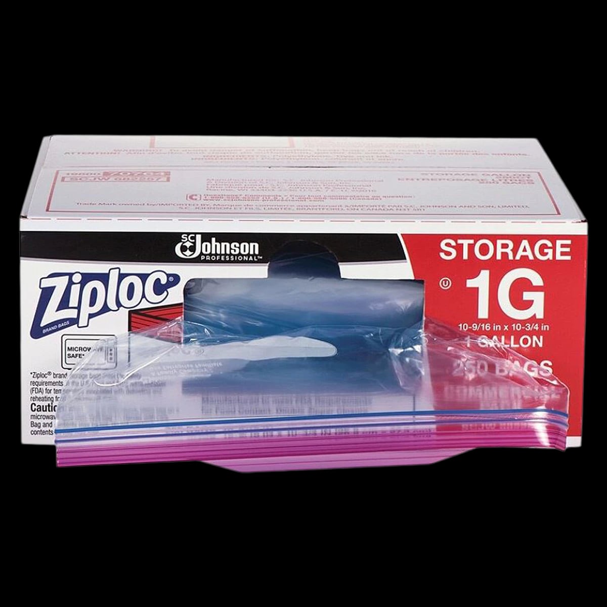 Ziploc Gallon Storage Bags, 250/Box