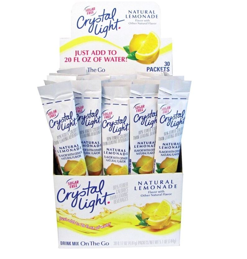 Crystal Light On The Go Mix Sticks, Lemon, 30 Packets/Box