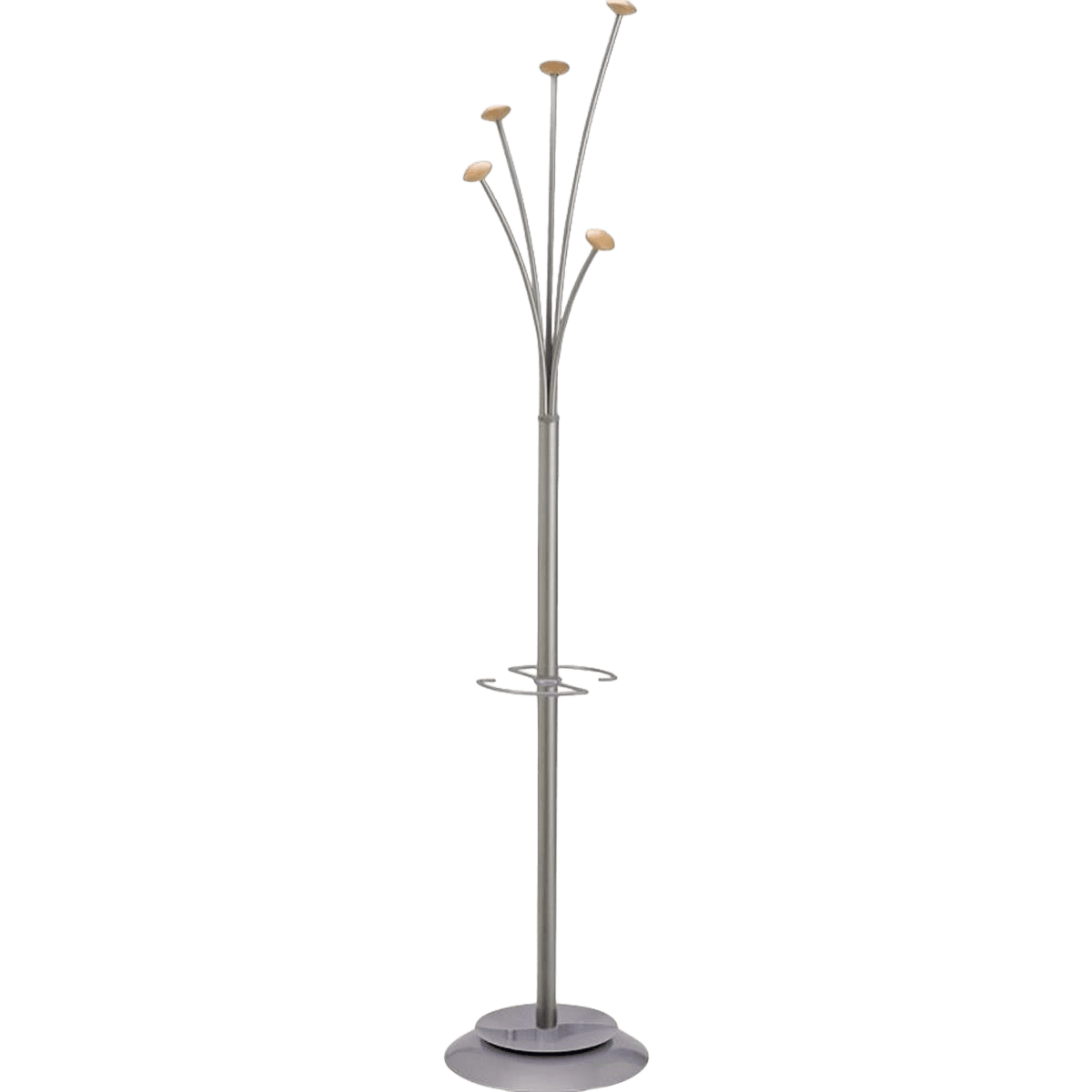 Alba Festival 5-Peg Coat Stand, Silver/Cherry, 01KT0J085DNV640F5SMNEM73F7
