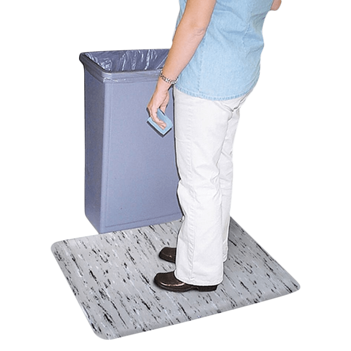 Apache Mills K-Marble Foot Anti-Fatigue Mat, 24" x 36", Gray/Black/White, Each