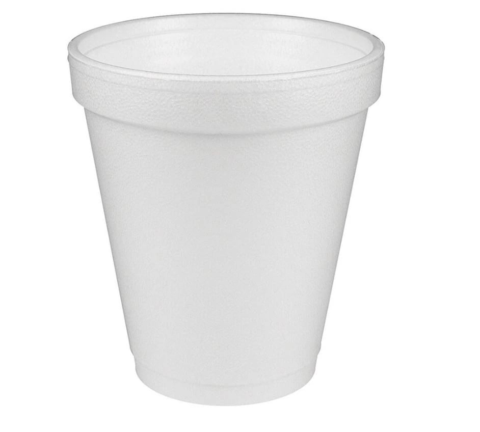 Dart Styrofoam Cups, 10 oz, White, 25/Bag