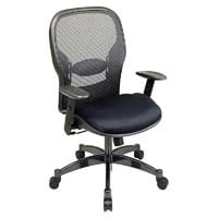 Office Star Products Matrex Mid Back Mesh Chair, Gunmetal Frame, Black Fabric, Each