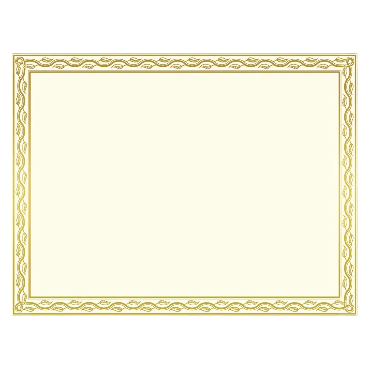 Certificate Serpentine Foil, Blank, 8.5 x 11 in, Gold, 12/Pack